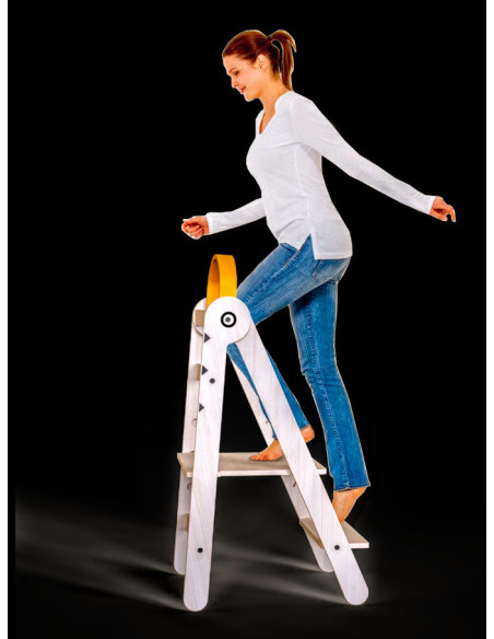 UP-Mtyz_fold_bird,Turn de invatare pliabil MamaToyz Learning Tower din lemn, Galben