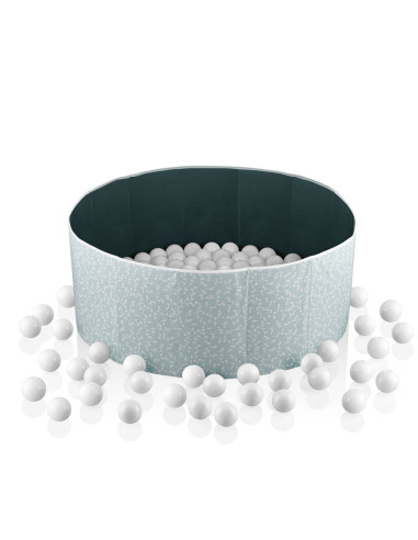 UP-bj_7892,Piscina uscata cu bile, BabyJem, 30x83 cm, 100 bile albe (Culoare: Somon)