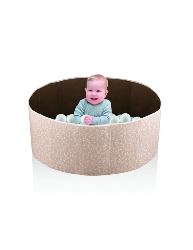 UP-bj_7892,Piscina uscata cu bile, BabyJem, 30x83 cm, 100 bile albe (Culoare: Somon)