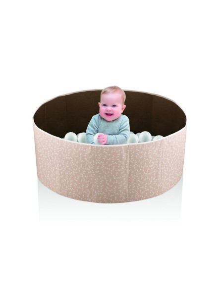 UP-bj_7892,Piscina uscata cu bile, BabyJem, 30x83 cm, 100 bile albe (Culoare: Somon)