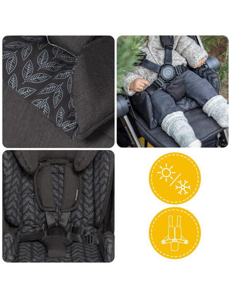 UP-sk_2020061,Carucior sport pliabil Skiddou Mell Onyx, ultracompact pentru calatorii, Negru