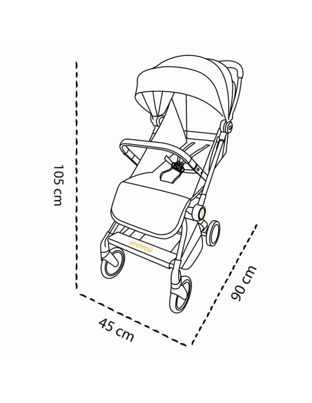 UP-sk_2020013,Carucior sport pliabil Skiddou Espoo Normandic Dream, ultracompact pentru calatorii, Gri