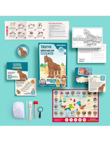 UP-ARK2179,Arkerobox - Set arheologic educational si puzzle 3D, Grecia Antica, Calul Troian