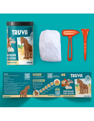 UP-ARK2490,Arkerobox - Mini set arheologic educational si puzzle 3D, Grecia Antica, Calul Troian