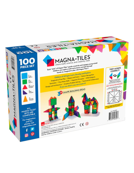 MGT-04300,MAGNA-TILES Clear Colors, set magnetic 100 piese