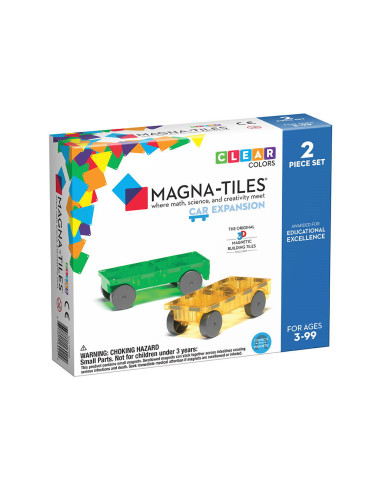 MGT-16022,MAGNA-TILES Extensie, 2 masinute Galben si Verde