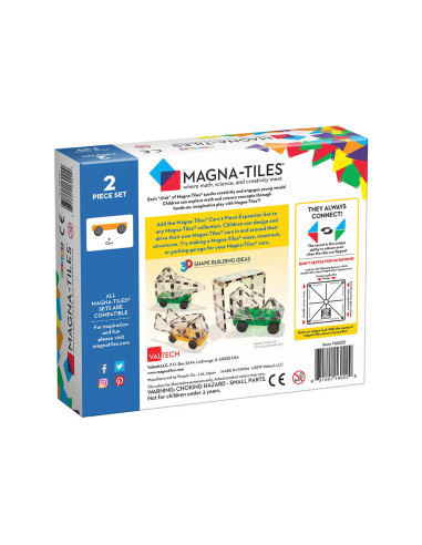 MGT-16022,MAGNA-TILES Extensie, 2 masinute Galben si Verde