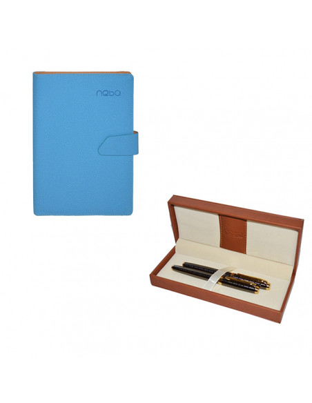 Set Nebo 1 - Agenda B5 Albastra deschis cu magnet, 100 File cu Set Nebo 1 - Agenda B5 Albastra deschis cu magnet, 100 File cu
