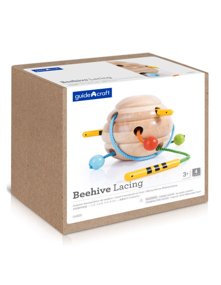 G6802,Beehive Lacing, joc cu siret din lemn, Guidecraft