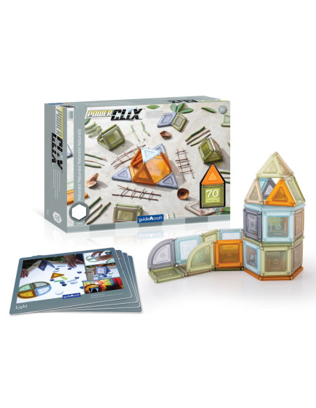 G9205,PowerClix Natural Solids, 70 piese magnetice, Guidecraft