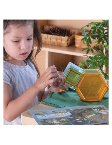 G9205,PowerClix Natural Solids, 70 piese magnetice, Guidecraft