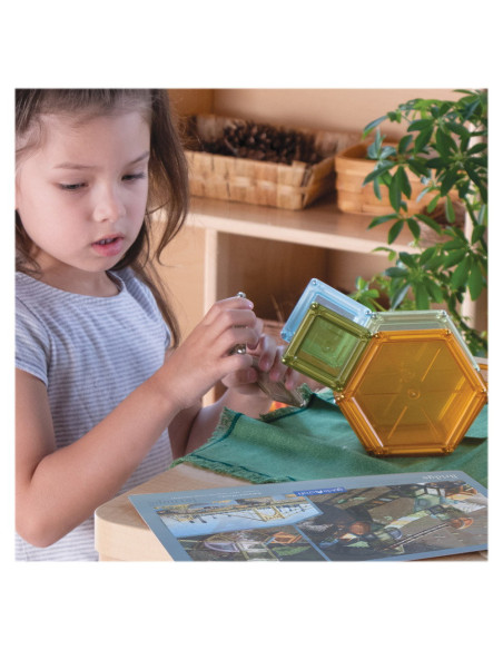 G9205,PowerClix Natural Solids, 70 piese magnetice, Guidecraft