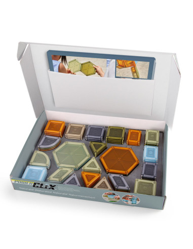 G9205,PowerClix Natural Solids, 70 piese magnetice, Guidecraft