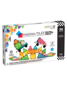 MGT-15850,MAGNA-TILES Grand Prix, set magnetic 50 de piese cu masinute