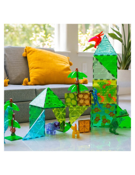 MGT-22850,MAGNA-TILES Dino World XL, set magnetic 50 de piese