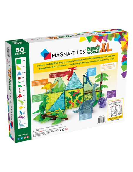 MGT-22850,MAGNA-TILES Dino World XL, set magnetic 50 de piese