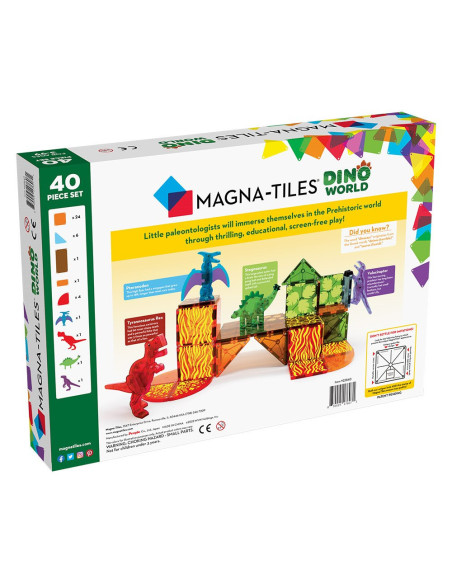 MGT-22840,MAGNA-TILES Dino World, set magnetic 40 de piese