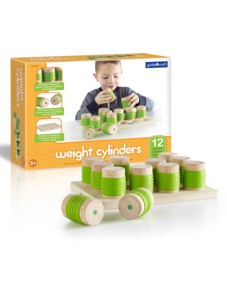 G5085,Weight Cylinders, cilindrii cu greutati diferite, Guidecraft