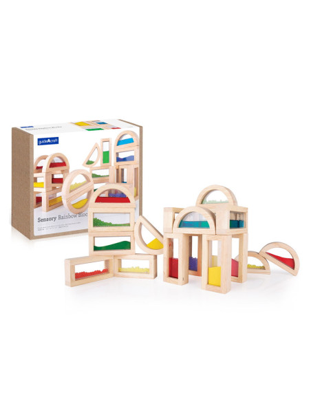 G3020,Sensory Rainbow Blocks, set complex cu 18 piese, Guidecraft