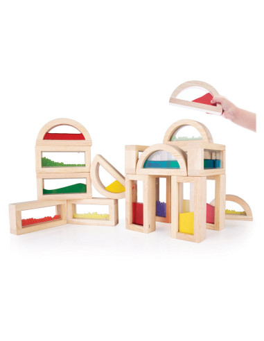 G3020,Sensory Rainbow Blocks, set complex cu 18 piese, Guidecraft
