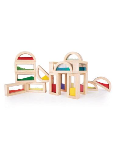 G3020,Sensory Rainbow Blocks, set complex cu 18 piese, Guidecraft