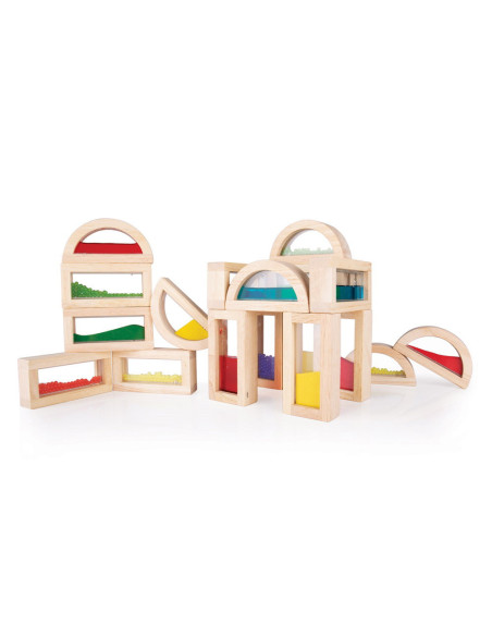 G3020,Sensory Rainbow Blocks, set complex cu 18 piese, Guidecraft