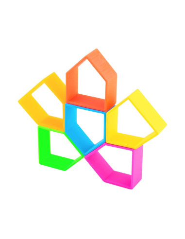 DEN01010,Set senzorial openended cu 12 piese, neon, Dena Toys DEN01010,Set senzorial openended cu 12 piese, neon, Dena Toys