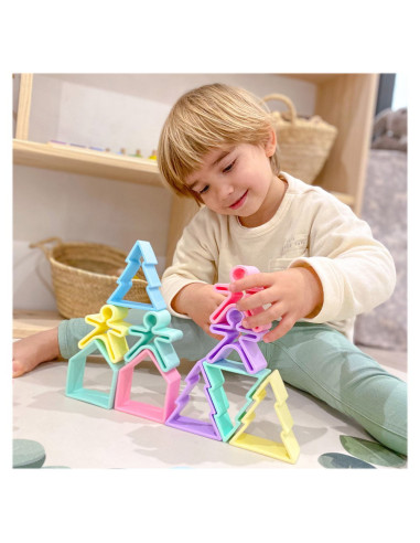 DEN01023,Set senzorial openended cu 18 piese, nordic, Dena Toys DEN01023,Set senzorial openended cu 18 piese, nordic, Dena Toys