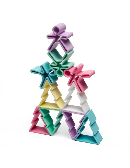 DEN01023,Set senzorial openended cu 18 piese, nordic, Dena Toys DEN01023,Set senzorial openended cu 18 piese, nordic, Dena Toys