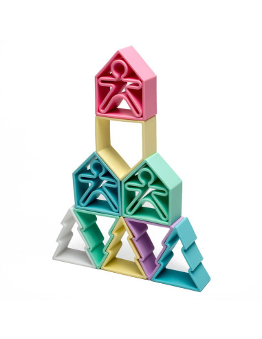 DEN01023,Set senzorial openended cu 18 piese, nordic, Dena Toys DEN01023,Set senzorial openended cu 18 piese, nordic, Dena Toys