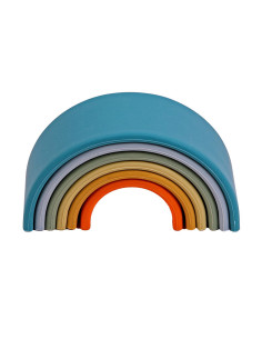 DEN01052,Rainbow, joc montessori de stivuire, 6 piese, nature