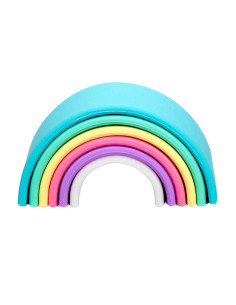 DEN01029,Rainbow, joc montessori de stivuire, 6 piese, nordic