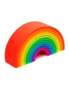 DEN01034,Rainbow, joc montessori de stivuire, 12 buc, neon