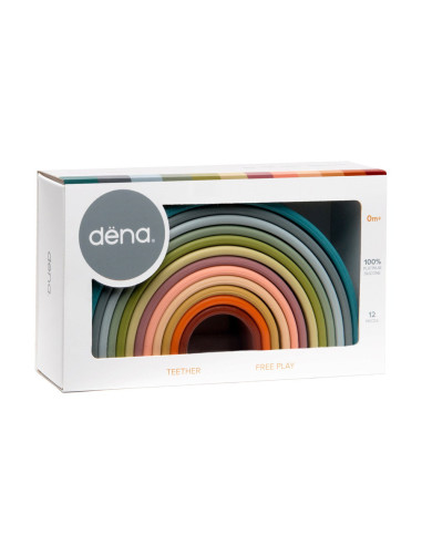 DEN01053,Rainbow, joc montessori de stivuire, 12 buc, nature