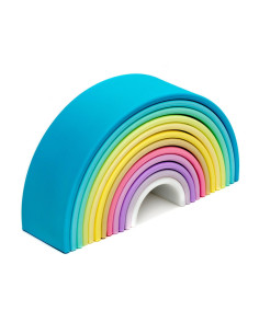 DEN01035,Rainbow, joc montessori de stivuire, 12 buc, nordic