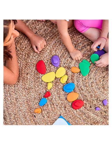 EDX-54047,Rainbow Pebbles, set 36 pietricele cu activitati
