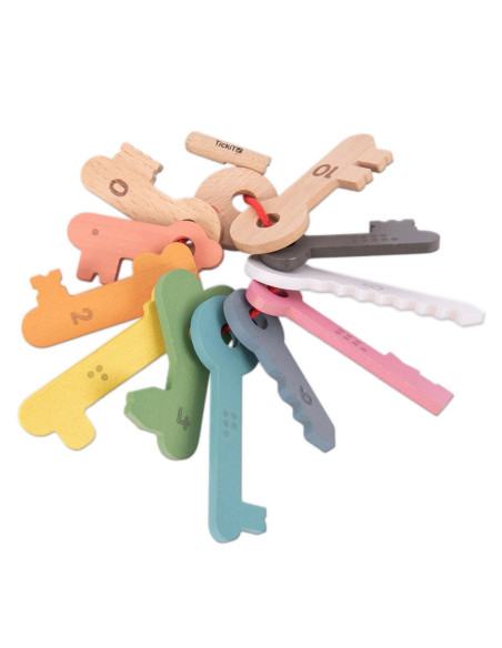 TIK-73474,Set chei din lemn pentru numarat si insirat, TickiT
