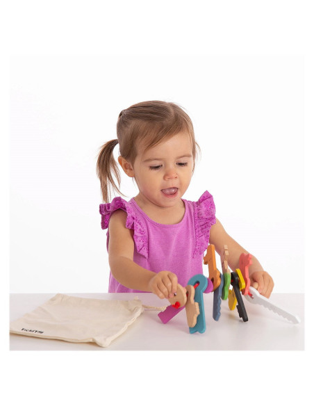 TIK-73474,Set chei din lemn pentru numarat si insirat, TickiT