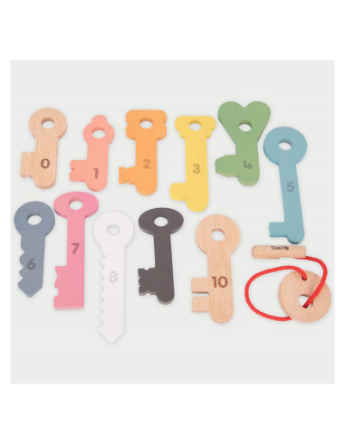 TIK-73474,Set chei din lemn pentru numarat si insirat, TickiT