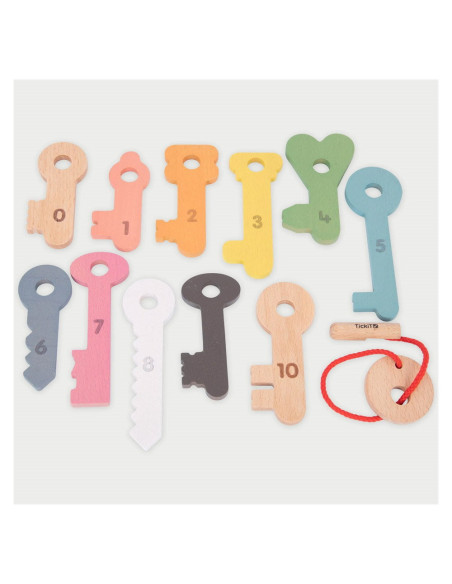 TIK-73474,Set chei din lemn pentru numarat si insirat, TickiT