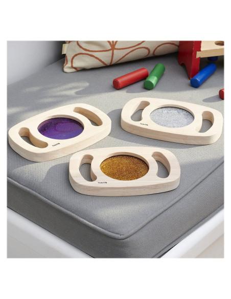 TIK-73440,Set panouri senzoriale cu manere si sclipici, TickiT