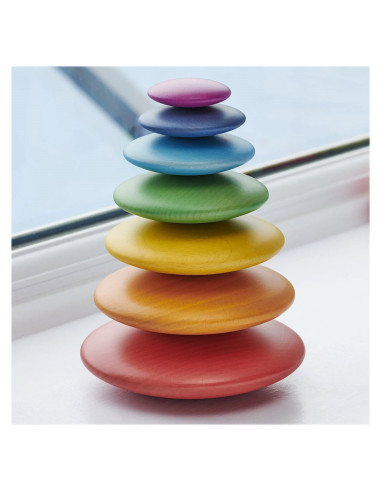 TIK-73422,Rainbow Wooden Buttons, discuri din lemn, TickiT