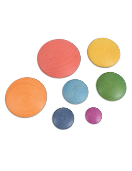 TIK-73422,Rainbow Wooden Buttons, discuri din lemn, TickiT