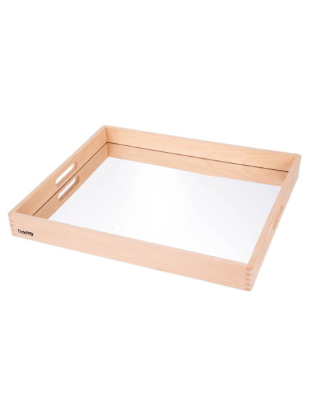 TIK-73466,Tava mare din lemn cu oglinda acrilica