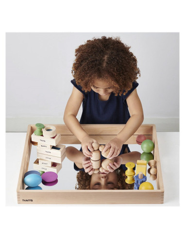 TIK-73466,Tava mare din lemn cu oglinda acrilica