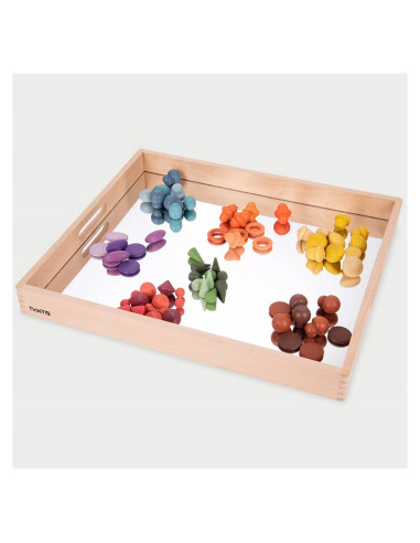 TIK-73466,Tava mare din lemn cu oglinda acrilica