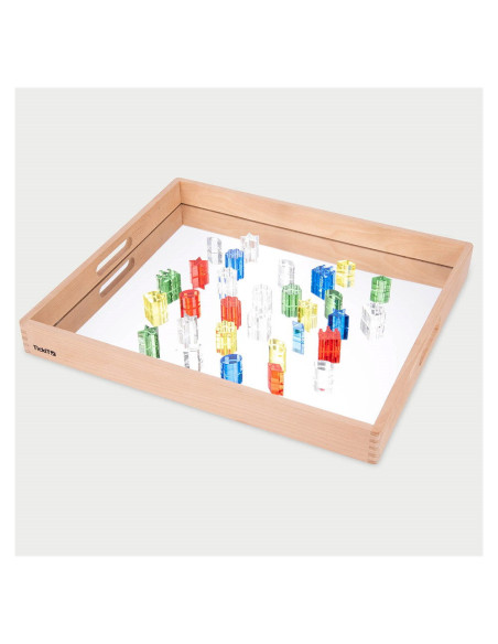 TIK-73466,Tava mare din lemn cu oglinda acrilica