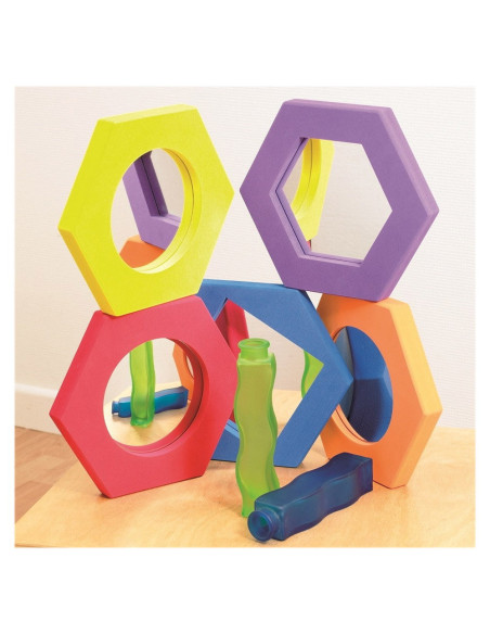 TIK-72084,Set oglinzi hexagonale din spuma, 5 bucati, TickiT