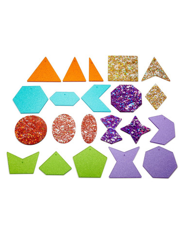 TIK-72622,Glitter Shapes, forme colorate cu sclipici, 21 buc., TickiT