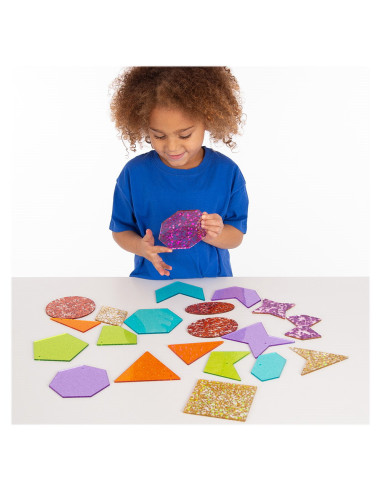 TIK-72622,Glitter Shapes, forme colorate cu sclipici, 21 buc., TickiT